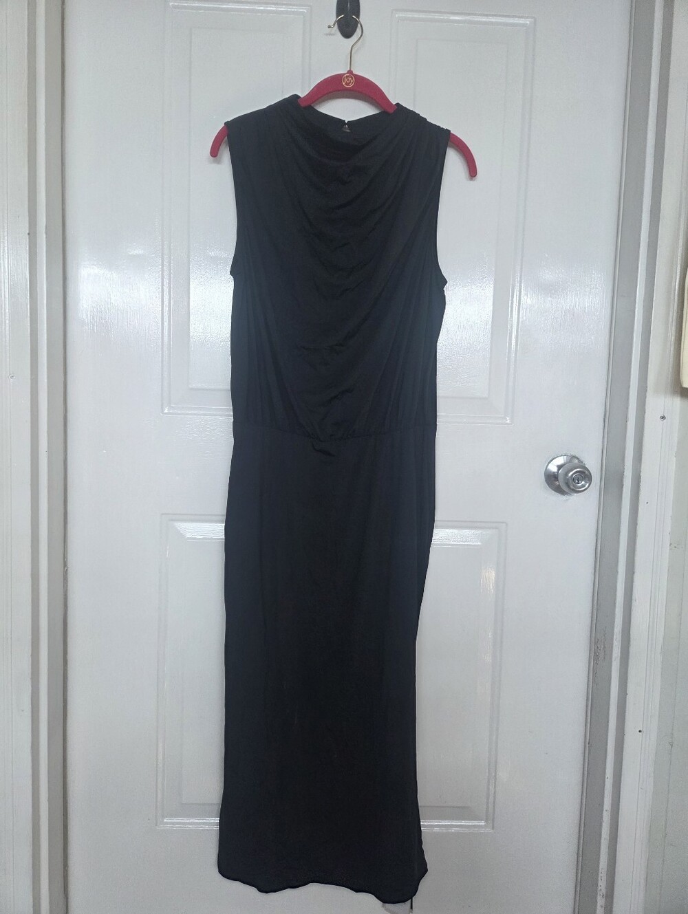 Halara NWT Sleeveless Black Draped athletic lonflg Dress size L